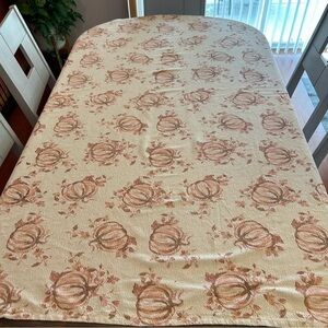 FALL TABLECLOTH Rachel Ashwell Orange Pumpkin Metallic  The Farmhouse 69” x 57”